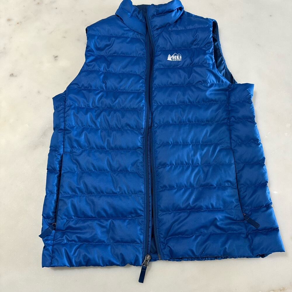 REI Co-op Kids X-Large (18) Blue Puffer Vest Down Insulated Zip Lightweight